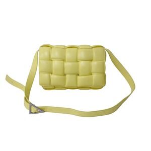 BOTTEGA VENETA Padded Cassette Intrecciato Shoulder Bag Yellow